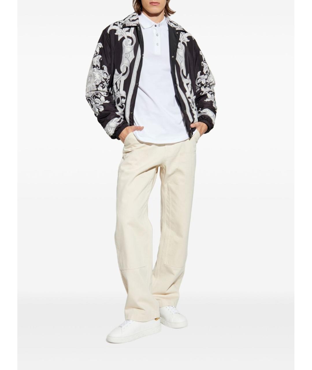 VERSACE Белое хлопковое поло с коротким рукавом, фото 3