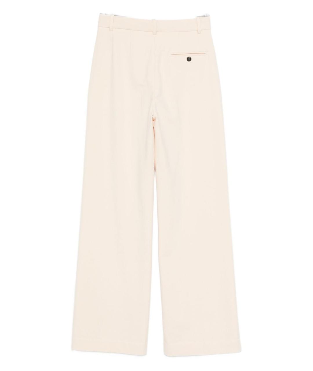 CIRCOLO 1901 Бежевые хлопковые прямые брюки, фото 3