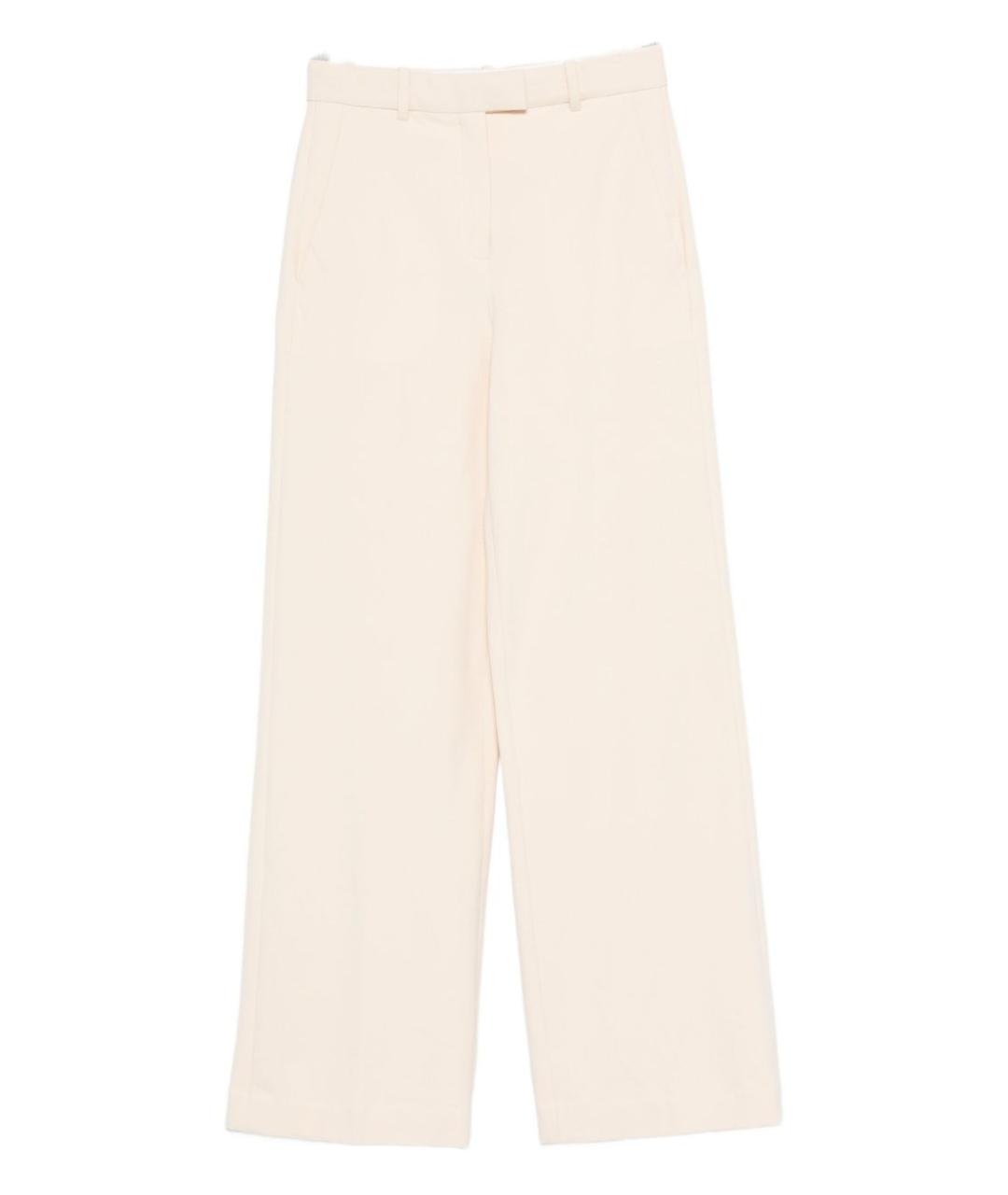 CIRCOLO 1901 Бежевые хлопковые прямые брюки, фото 1