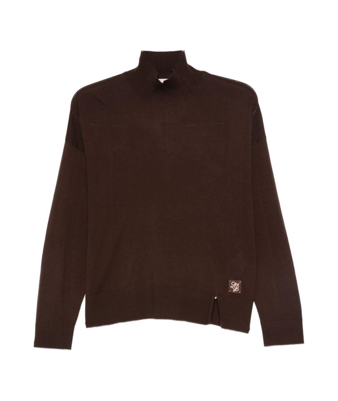 LIU JO Коричневый шерстяной джемпер / свитер, фото 1
