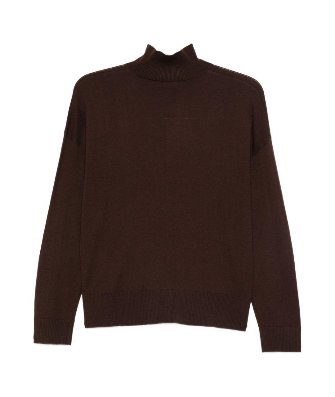 LIU JO Коричневый шерстяной джемпер / свитер, фото 2