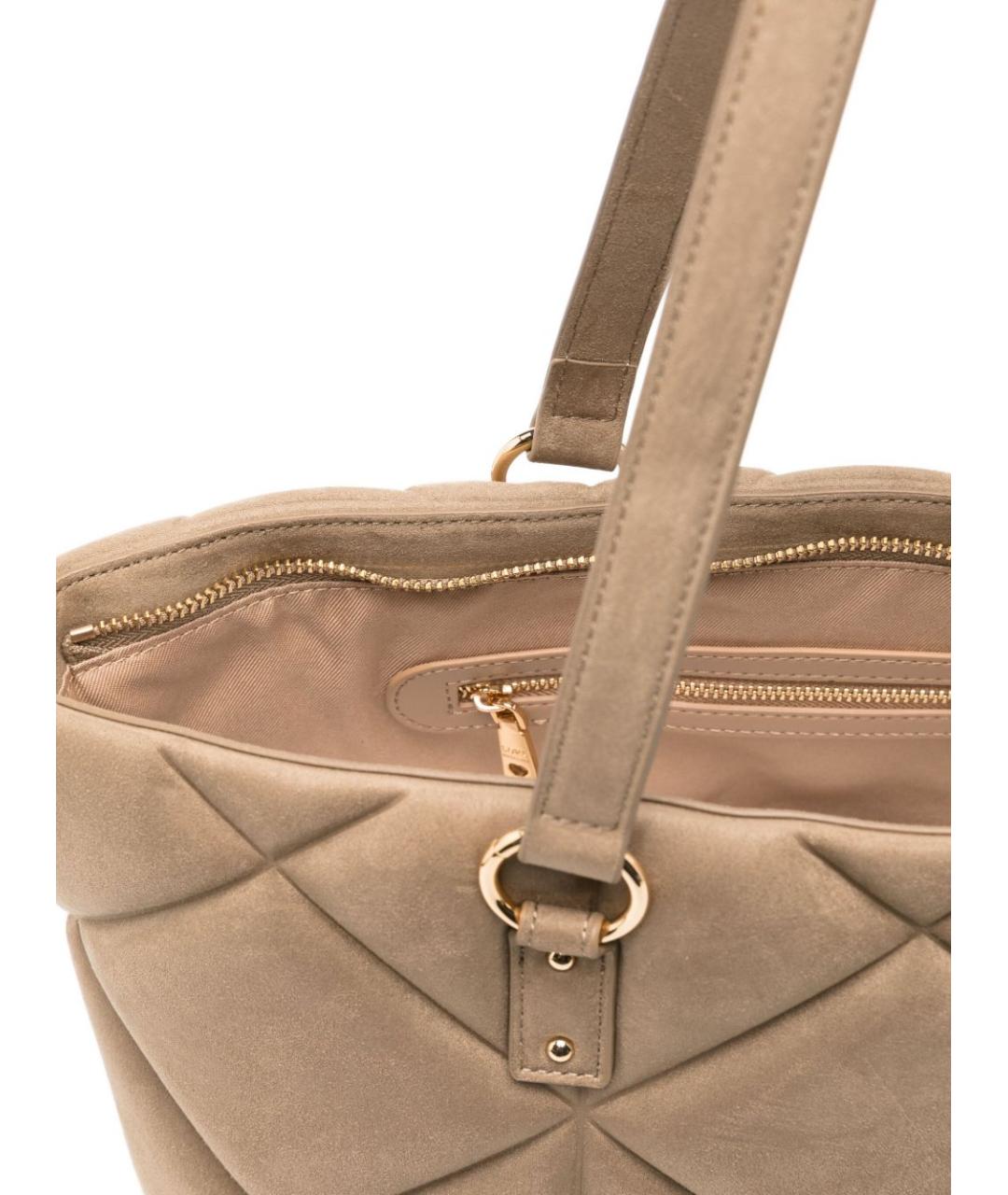 LOVE MOSCHINO Бежевая синтетическая сумка тоут, фото 4