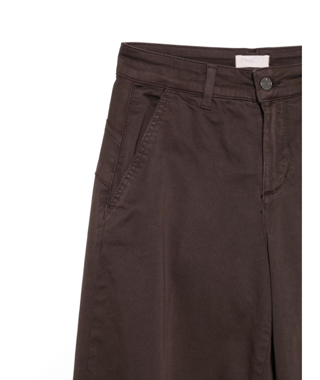 LIU JO Коричневые хлопковые прямые джинсы, фото 2