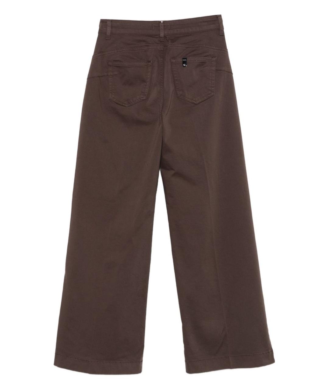 LIU JO Коричневые хлопковые прямые джинсы, фото 3