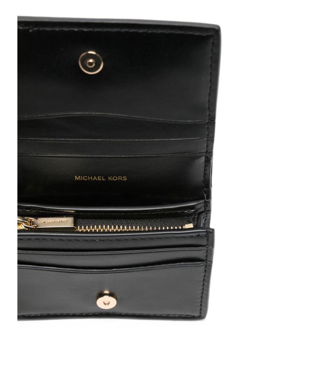 MICHAEL KORS Черный кожаный кошелек, фото 3