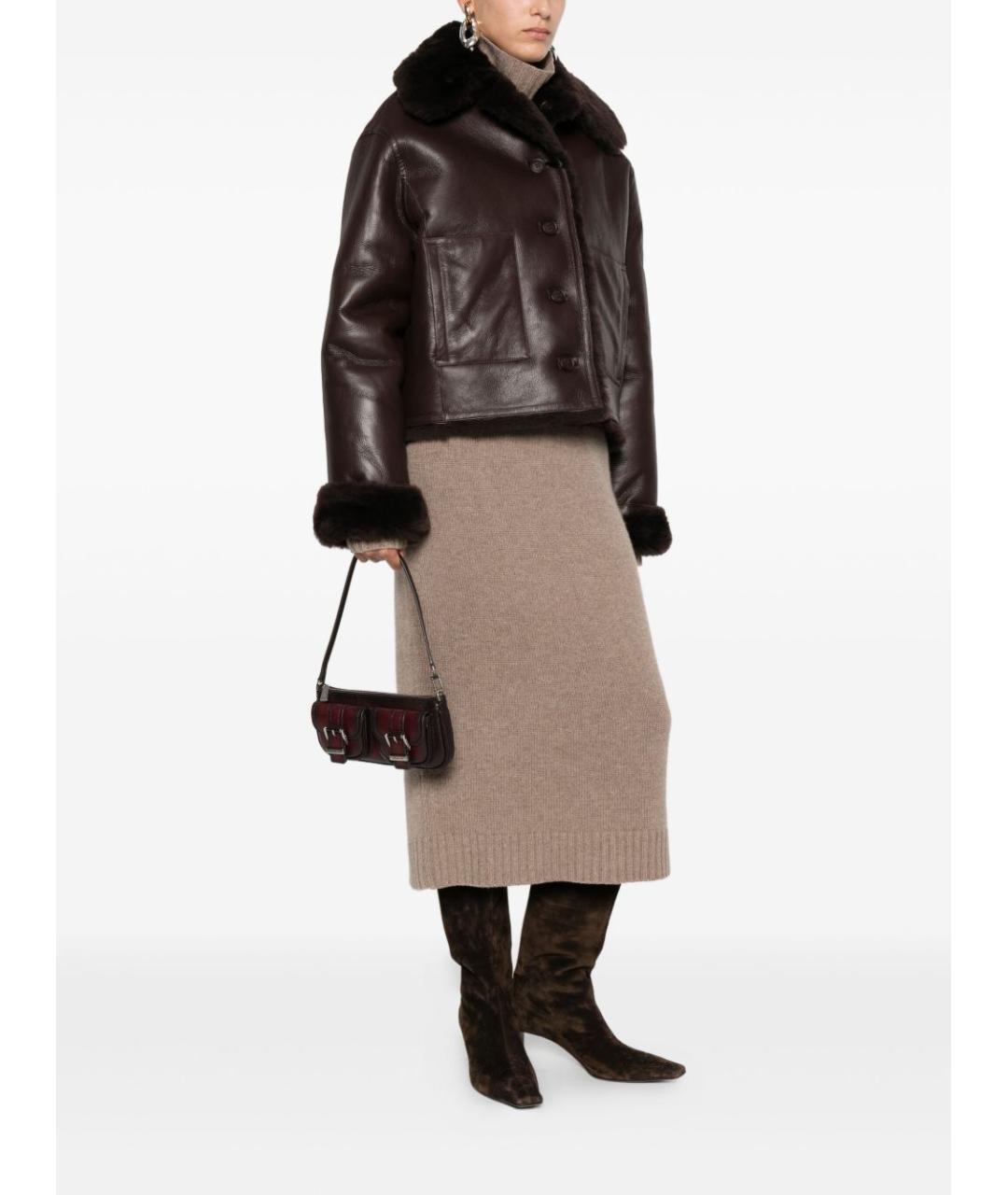 MICHAEL KORS Бордовая кожаная сумка с короткими ручками, фото 2