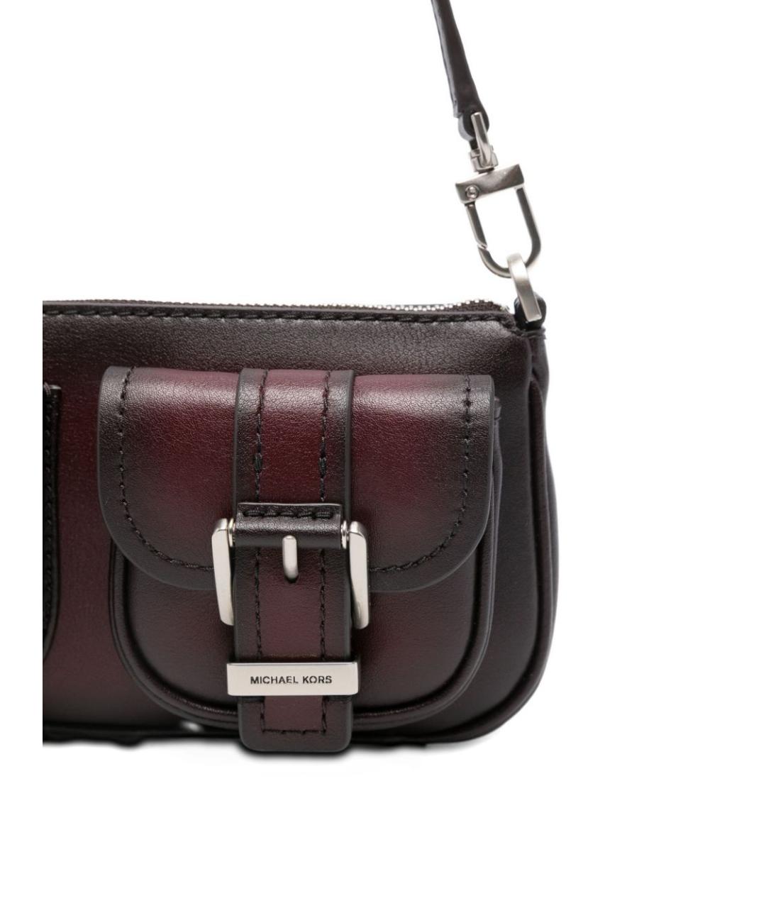 MICHAEL KORS Бордовая кожаная сумка с короткими ручками, фото 4