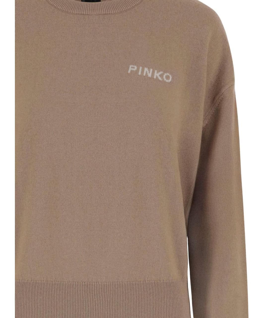 PINKO Бежевый шерстяной джемпер / свитер, фото 3