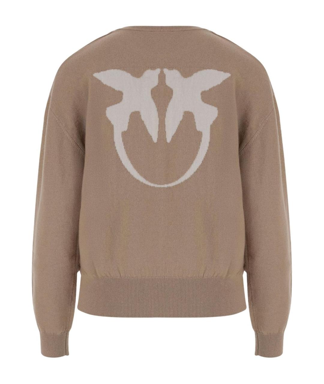 PINKO Бежевый шерстяной джемпер / свитер, фото 2