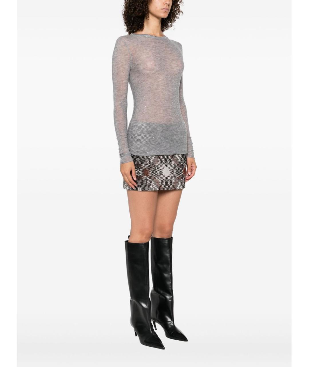 PINKO Серая шерстяная водолазка, фото 2