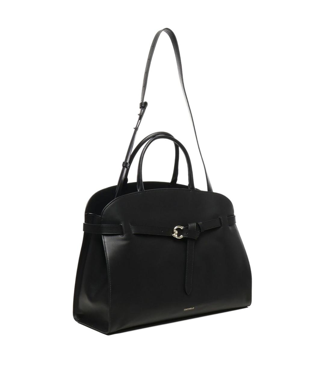 COCCINELLE Черная кожаная сумка тоут, фото 3