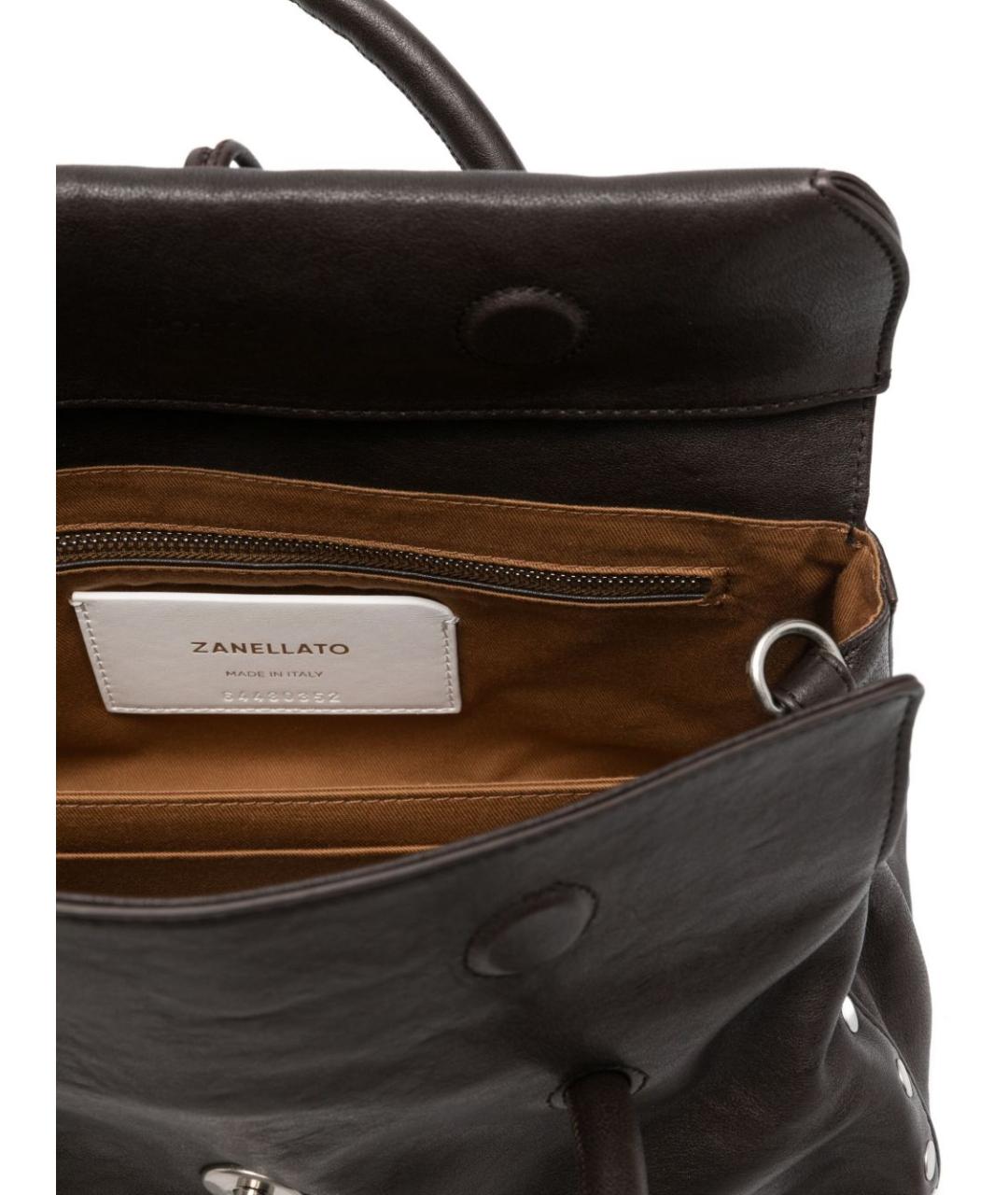 ZANELLATO Коричневая кожаная сумка тоут, фото 3
