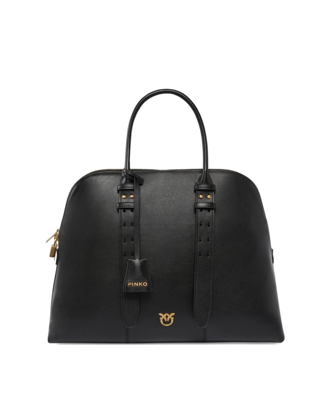 PINKO Черная кожаная сумка через плечо, фото 1