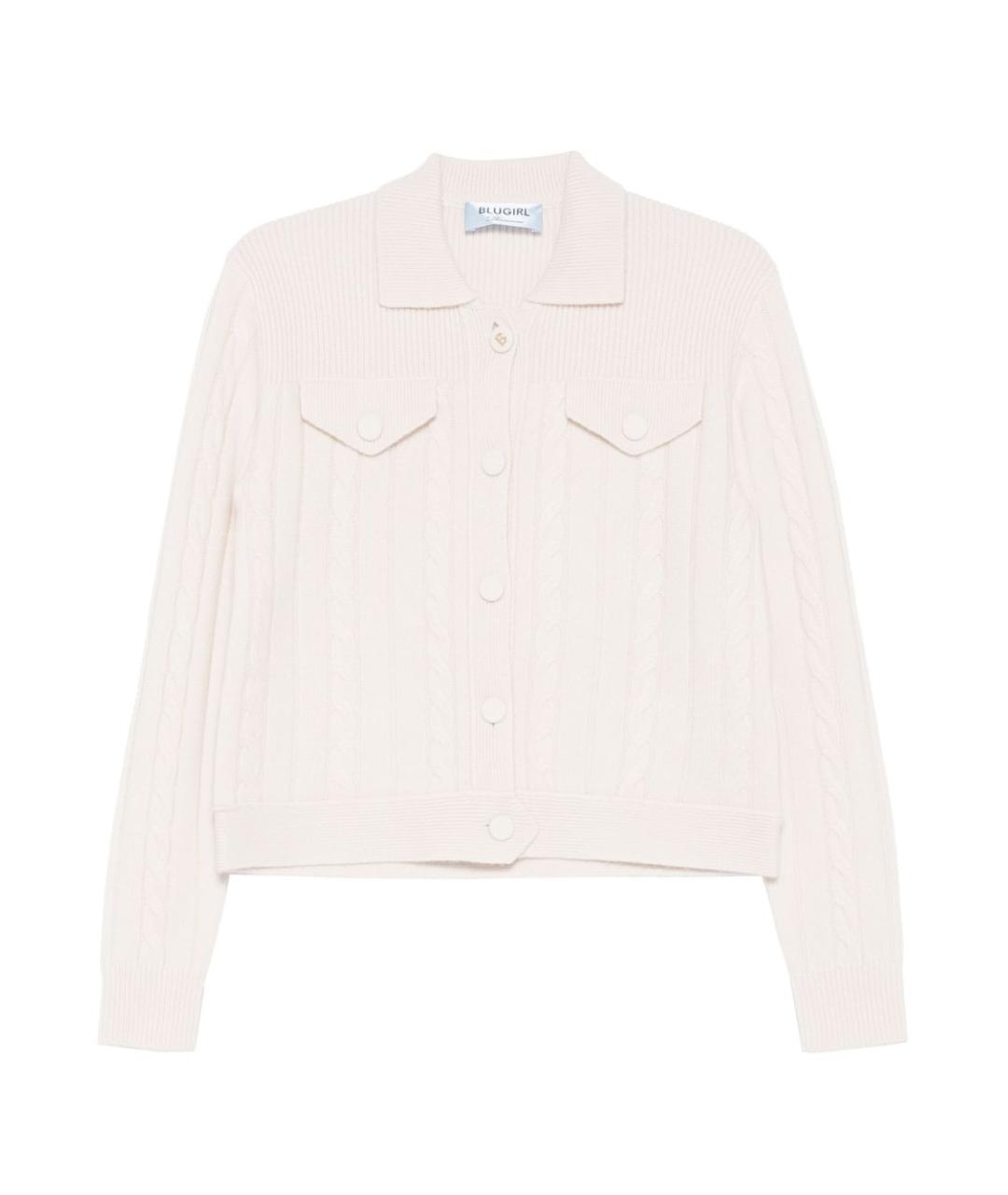 BLUGIRL Бежевый шерстяной кардиган, фото 1