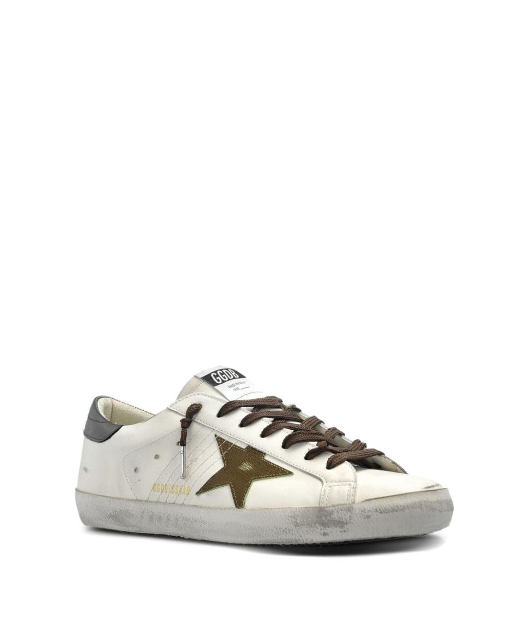 GOLDEN GOOSE DELUXE BRAND Белые кожаные низкие кроссовки / кеды, фото 4