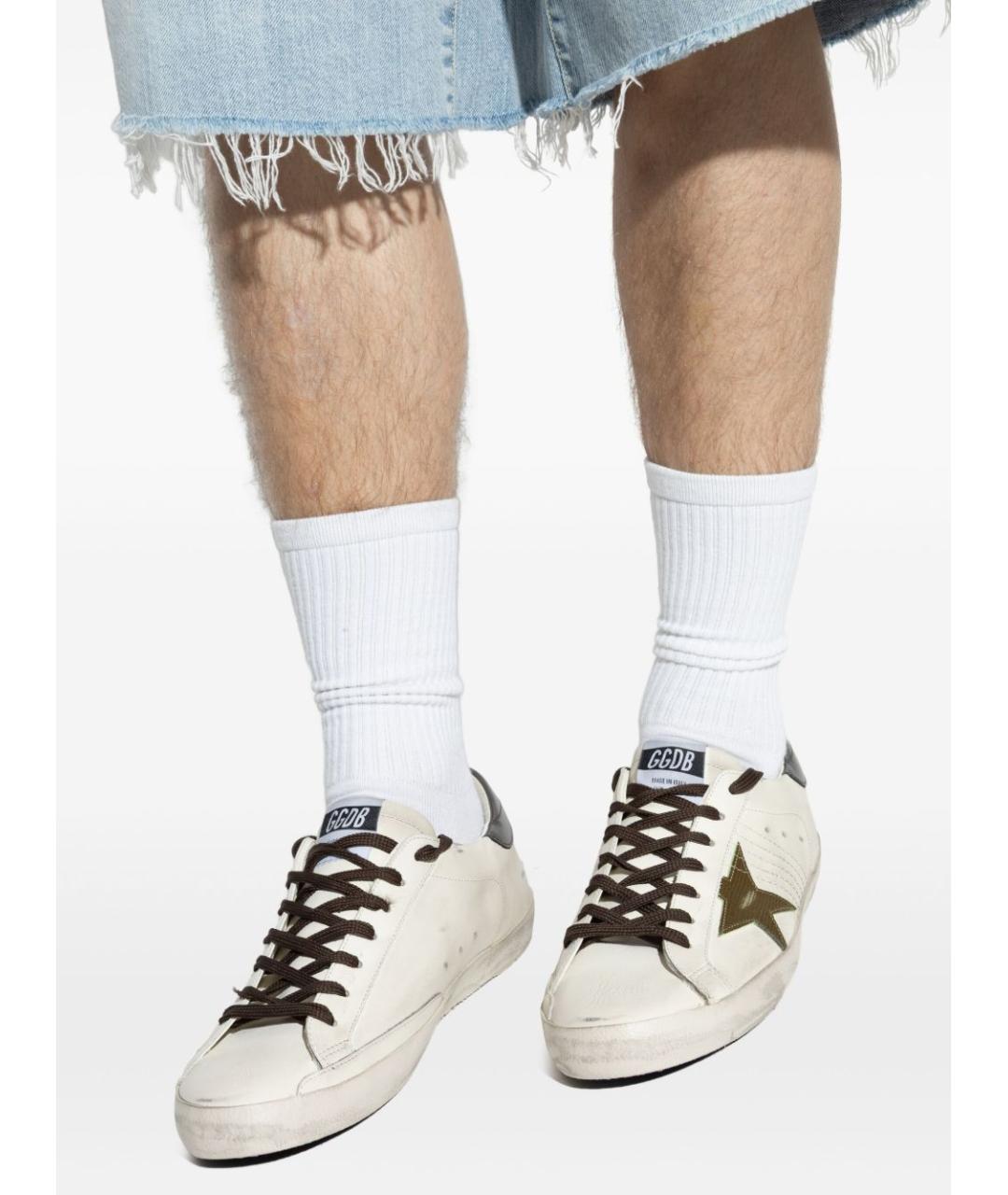 GOLDEN GOOSE DELUXE BRAND Белые кожаные низкие кроссовки / кеды, фото 6