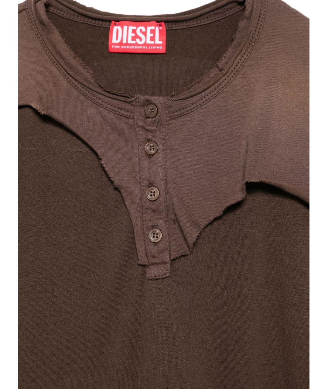 DIESEL Коричневая вискозная футболка, фото 3