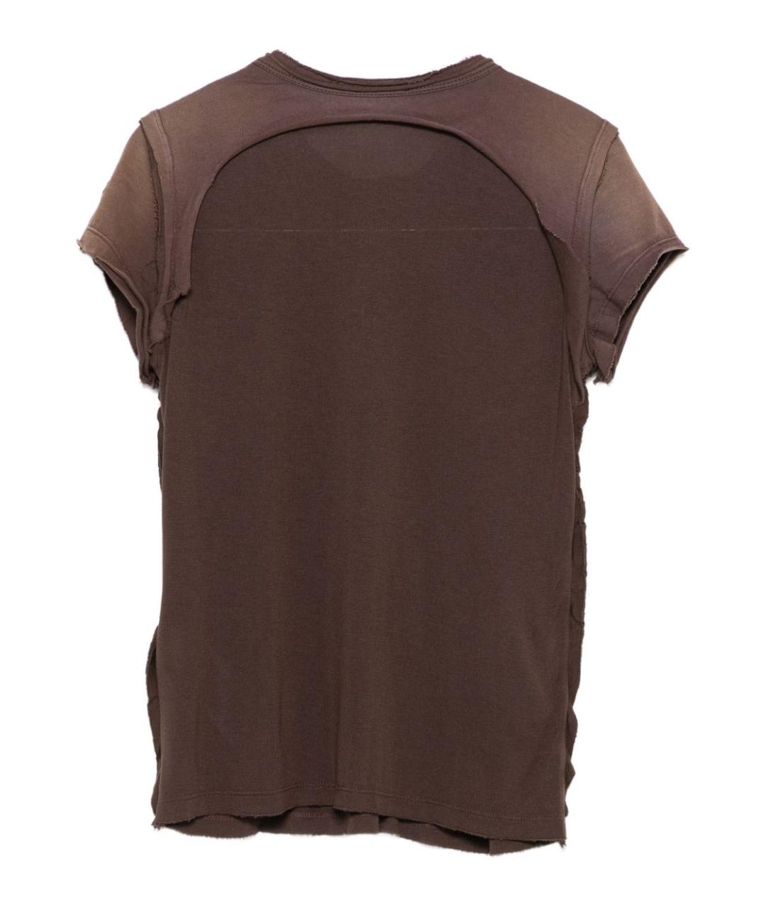 DIESEL Коричневая вискозная футболка, фото 2
