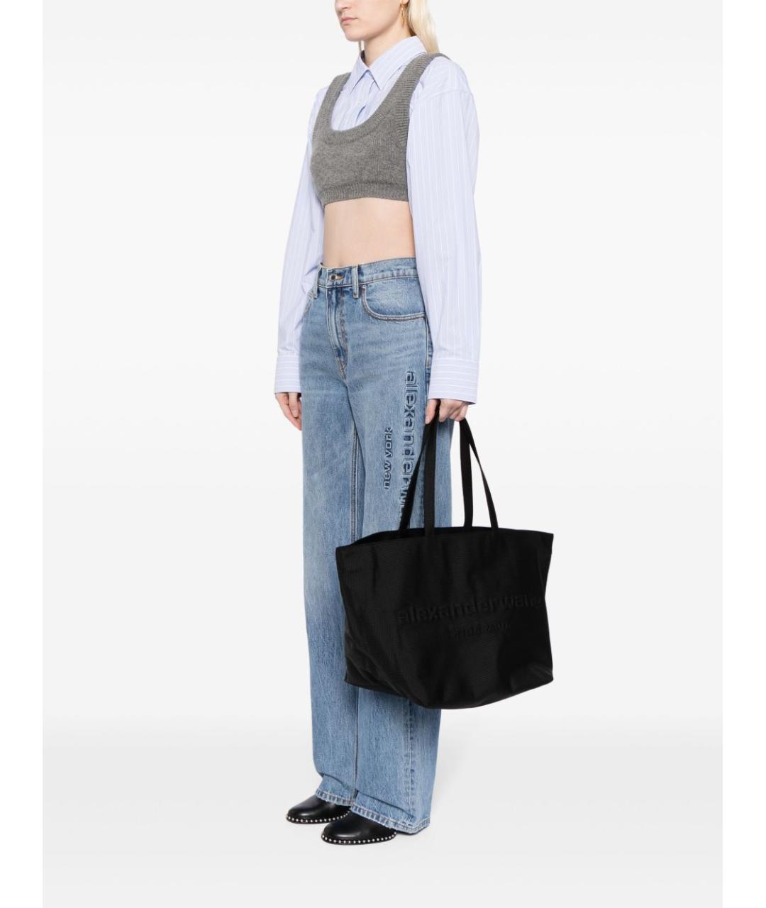 ALEXANDER WANG Черная синтетическая сумка тоут, фото 5