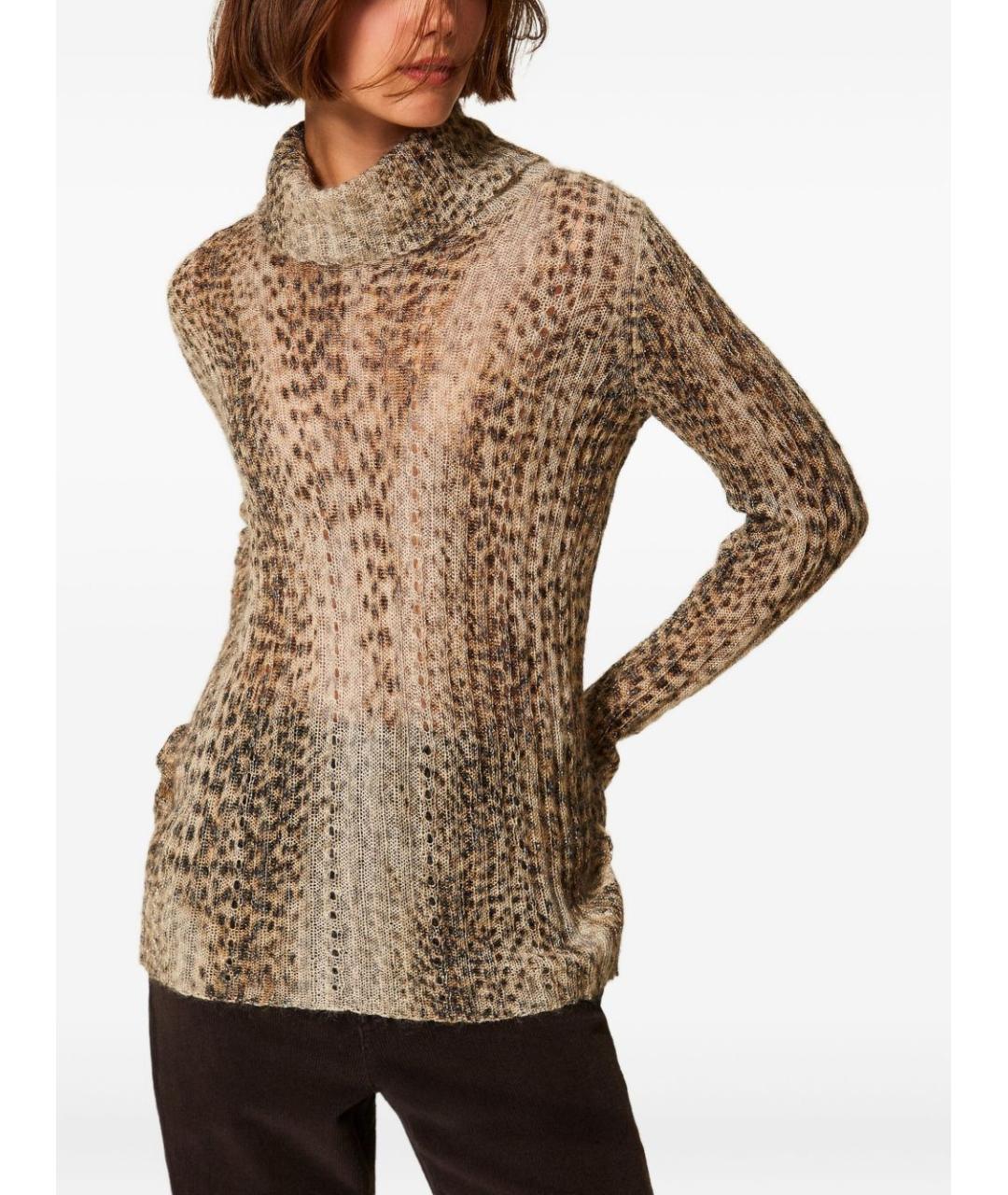 TWIN-SET Коричневый полиэстеровый джемпер / свитер, фото 3