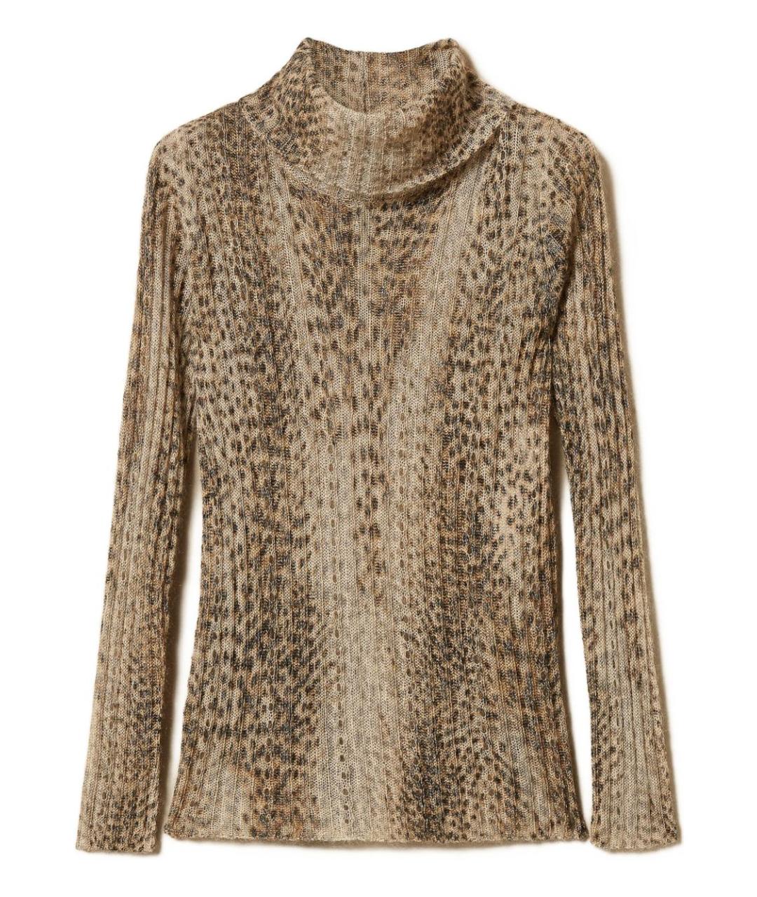 TWIN-SET Коричневый полиэстеровый джемпер / свитер, фото 1