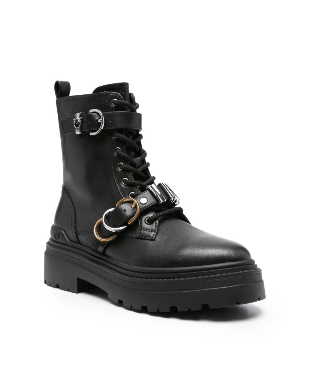 PINKO Черные кожаные ботинки, фото 2