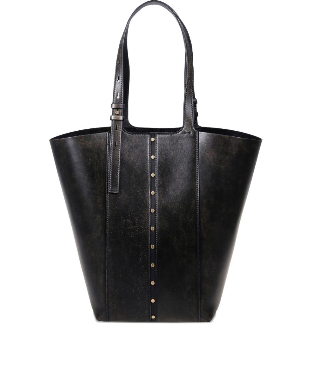 GOLDEN GOOSE DELUXE BRAND Черная кожаная сумка тоут, фото 5