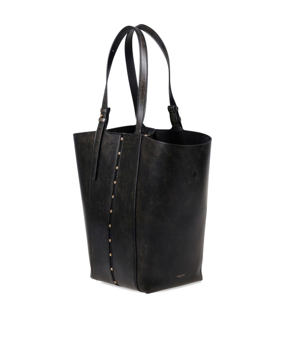 GOLDEN GOOSE DELUXE BRAND Черная кожаная сумка тоут, фото 4