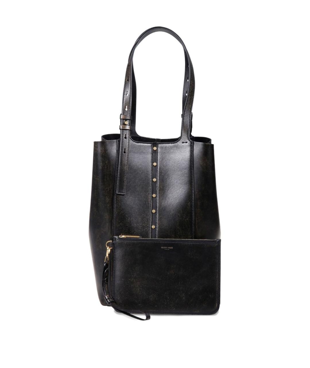 GOLDEN GOOSE DELUXE BRAND Черная кожаная сумка тоут, фото 2