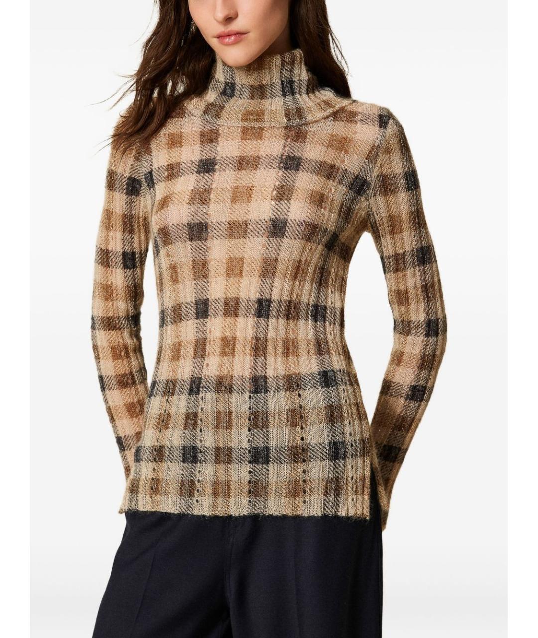 TWIN-SET Черная шерстяная водолазка, фото 4