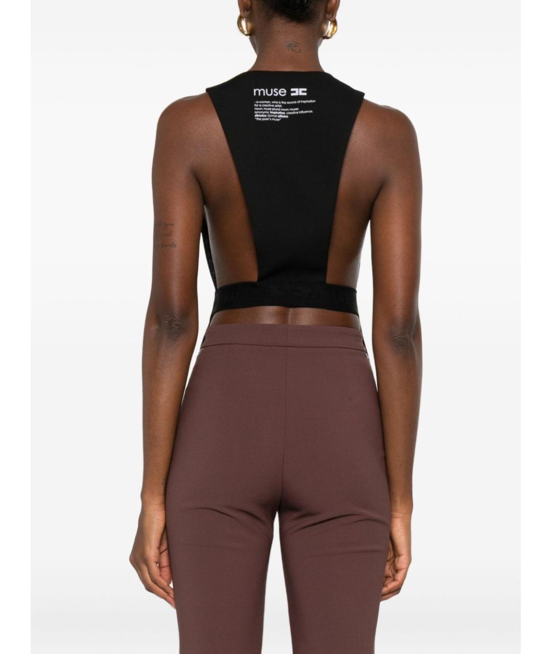 ELISABETTA FRANCHI Черный хлопковый жилет, фото 4