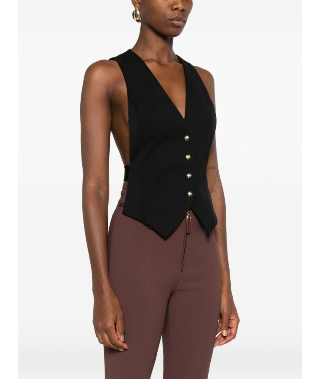 ELISABETTA FRANCHI Черный хлопковый жилет, фото 2