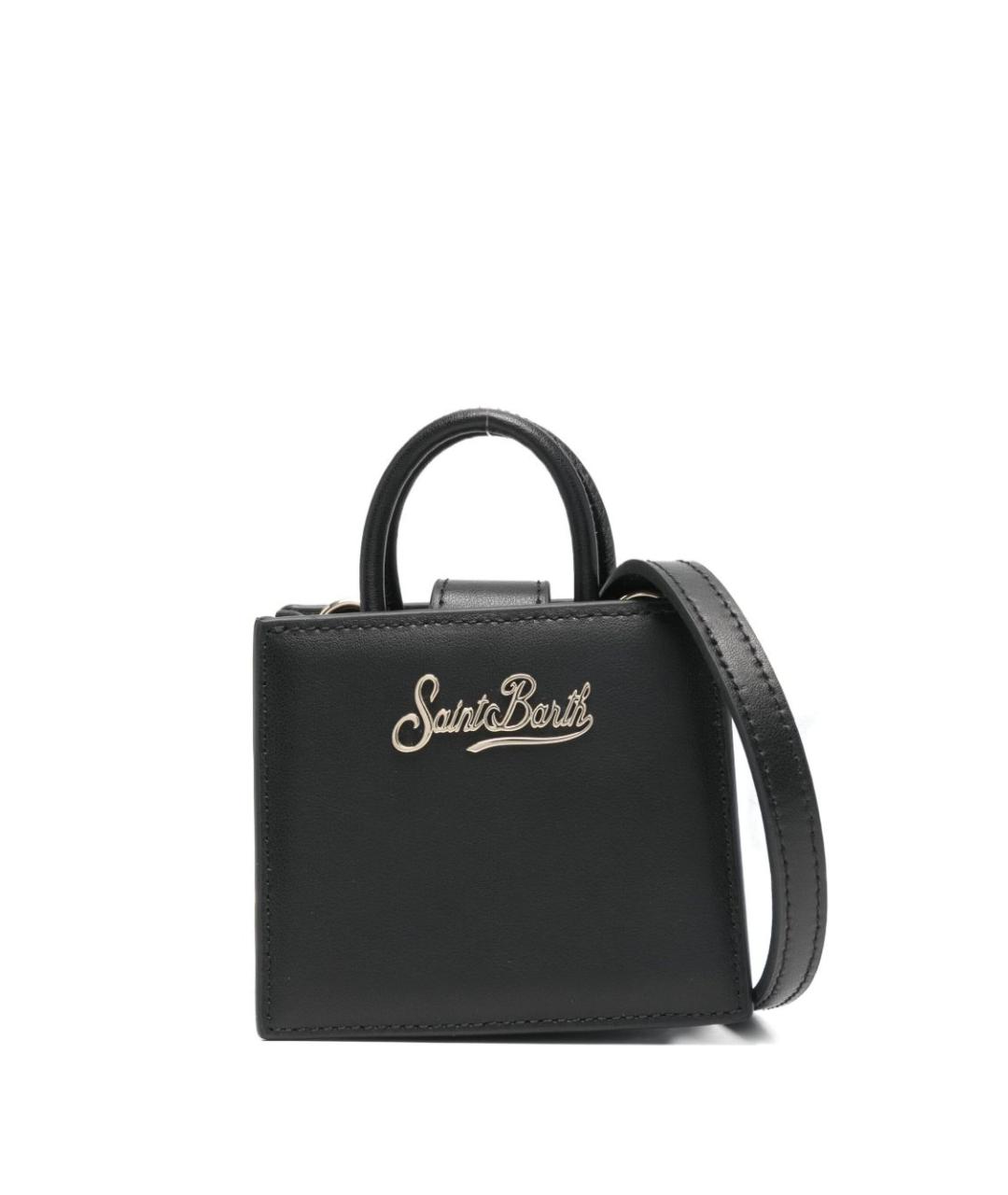 MC2 SAINT BARTH Черная кожаная сумка с короткими ручками, фото 1