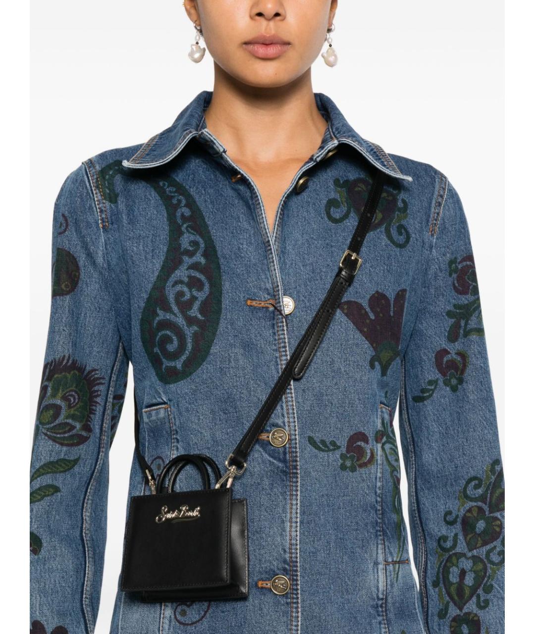 MC2 SAINT BARTH Черная кожаная сумка с короткими ручками, фото 2