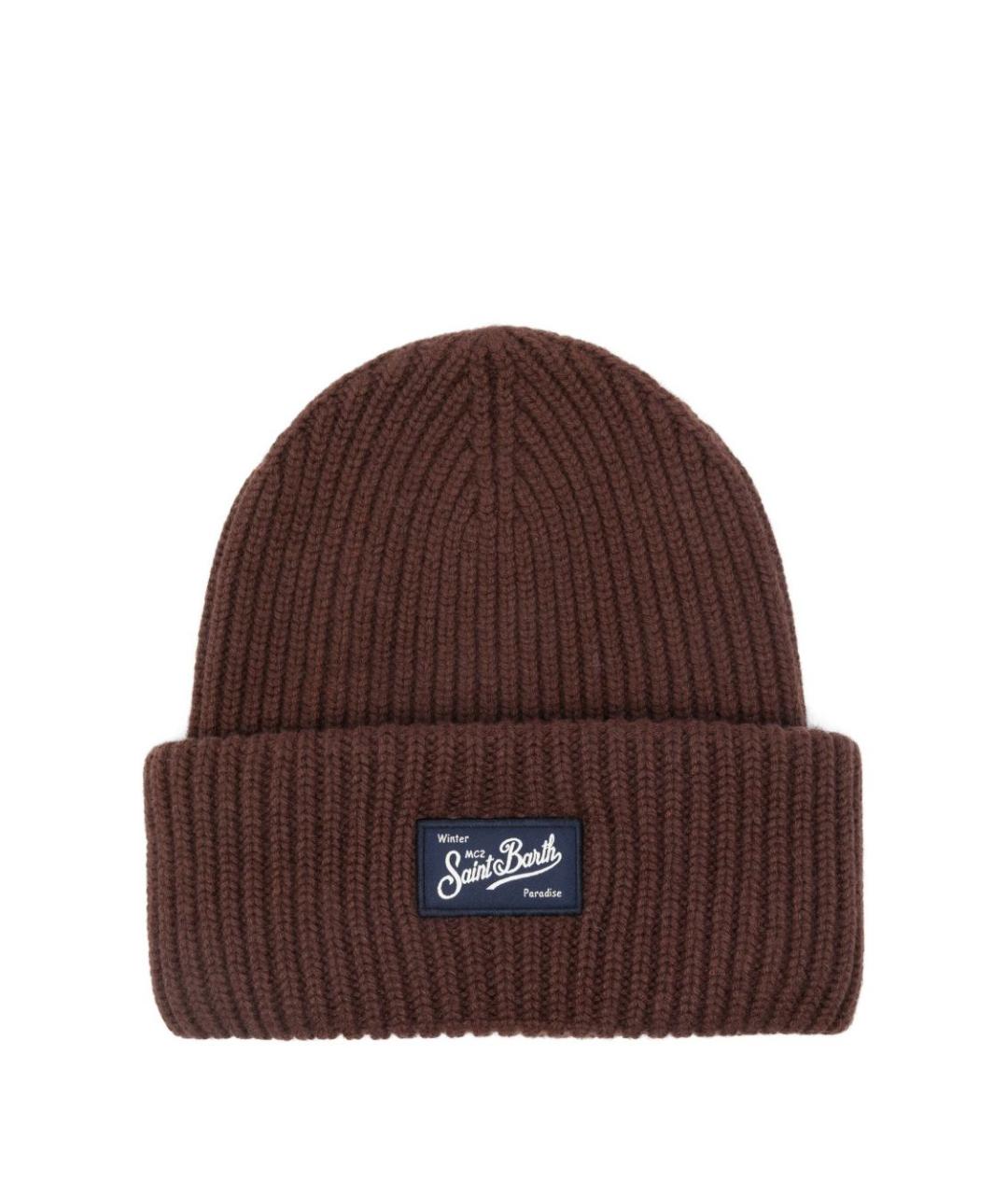 MC2 SAINT BARTH Коричневая шерстяная шапка, фото 1