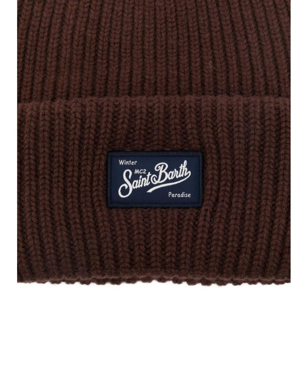 MC2 SAINT BARTH Коричневая шерстяная шапка, фото 3
