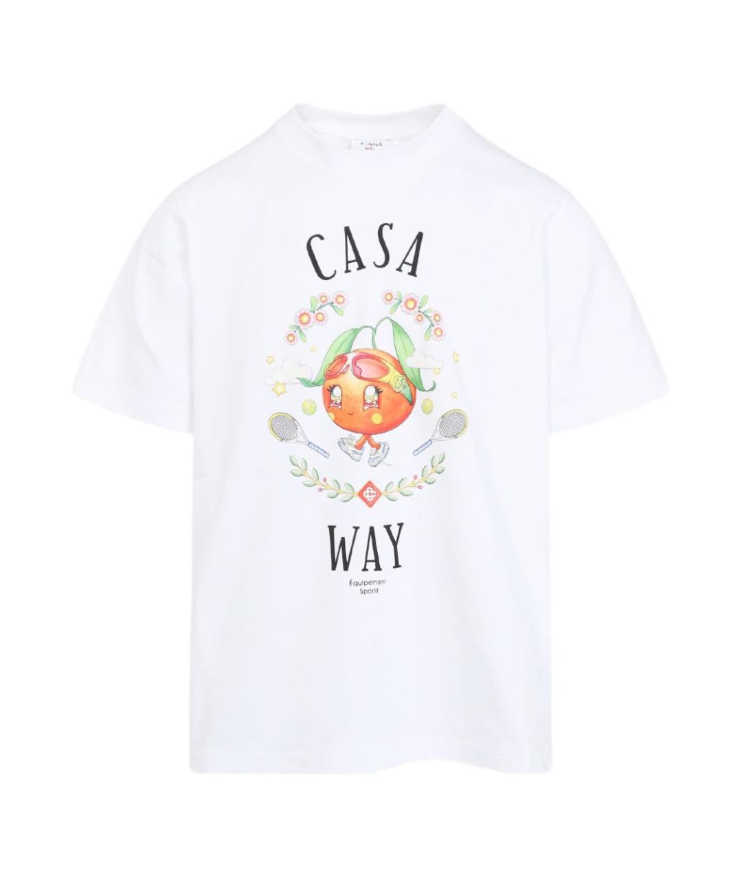 CASABLANCA Белая хлопковая футболка, фото 2