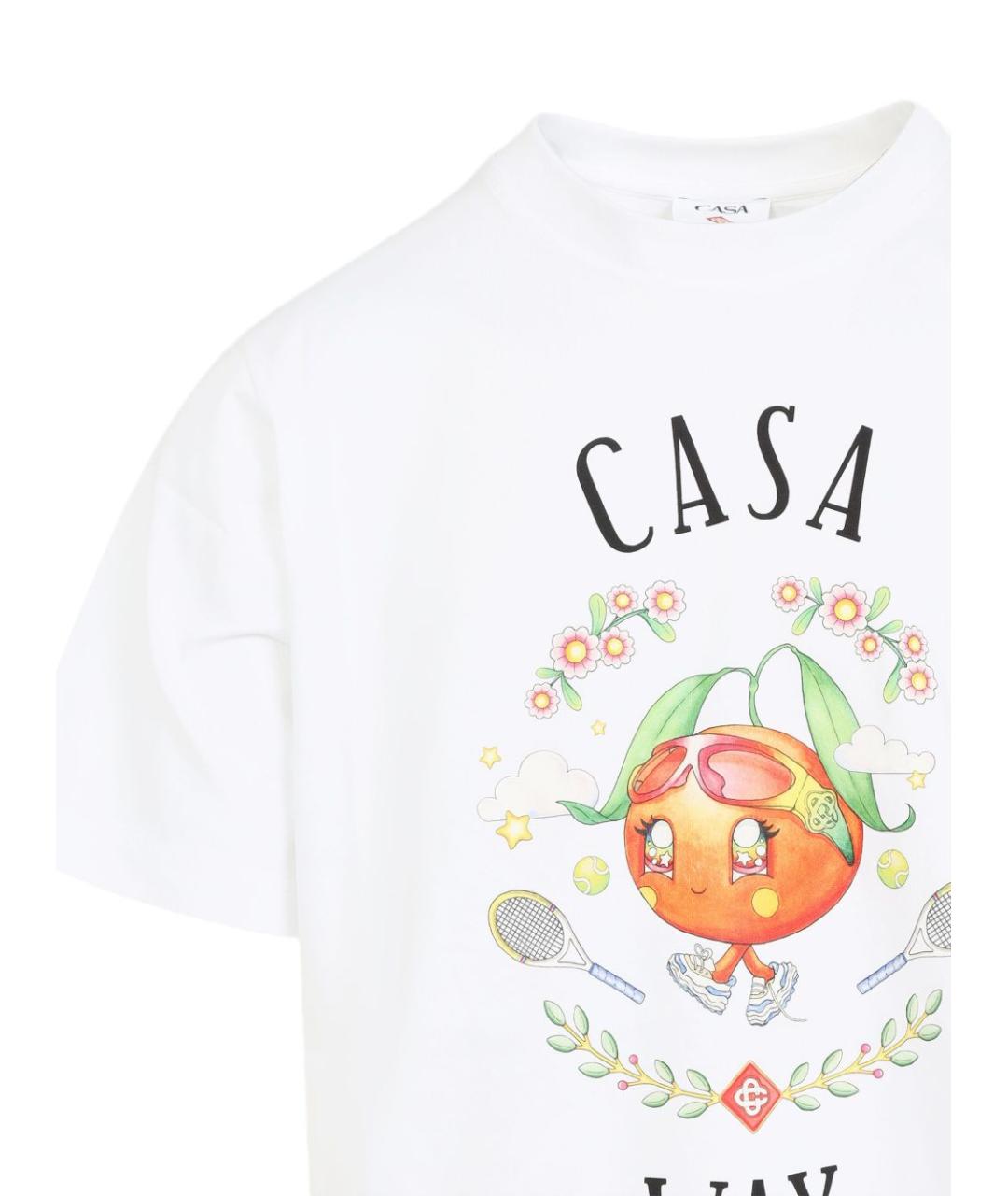 CASABLANCA Белая хлопковая футболка, фото 3