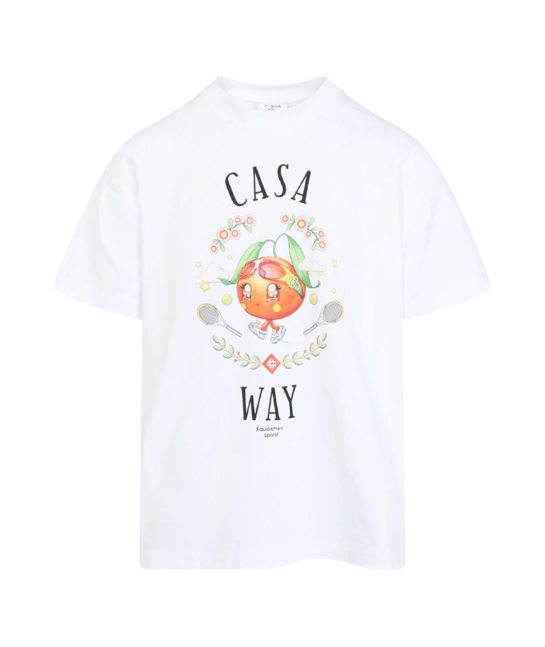 CASABLANCA Белая хлопковая футболка, фото 5