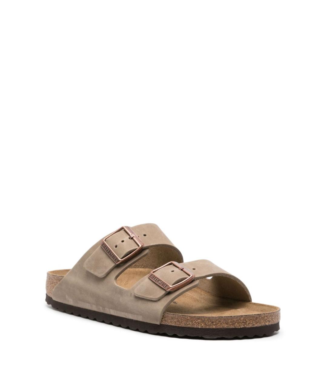 BIRKENSTOCK Бежевые кожаные сандалии, фото 3