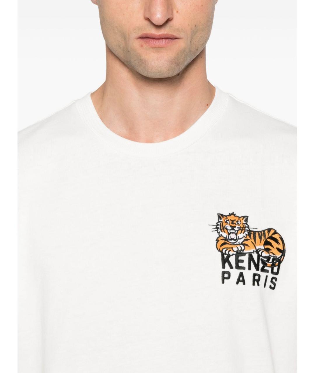 KENZO Белая хлопковая футболка, фото 3