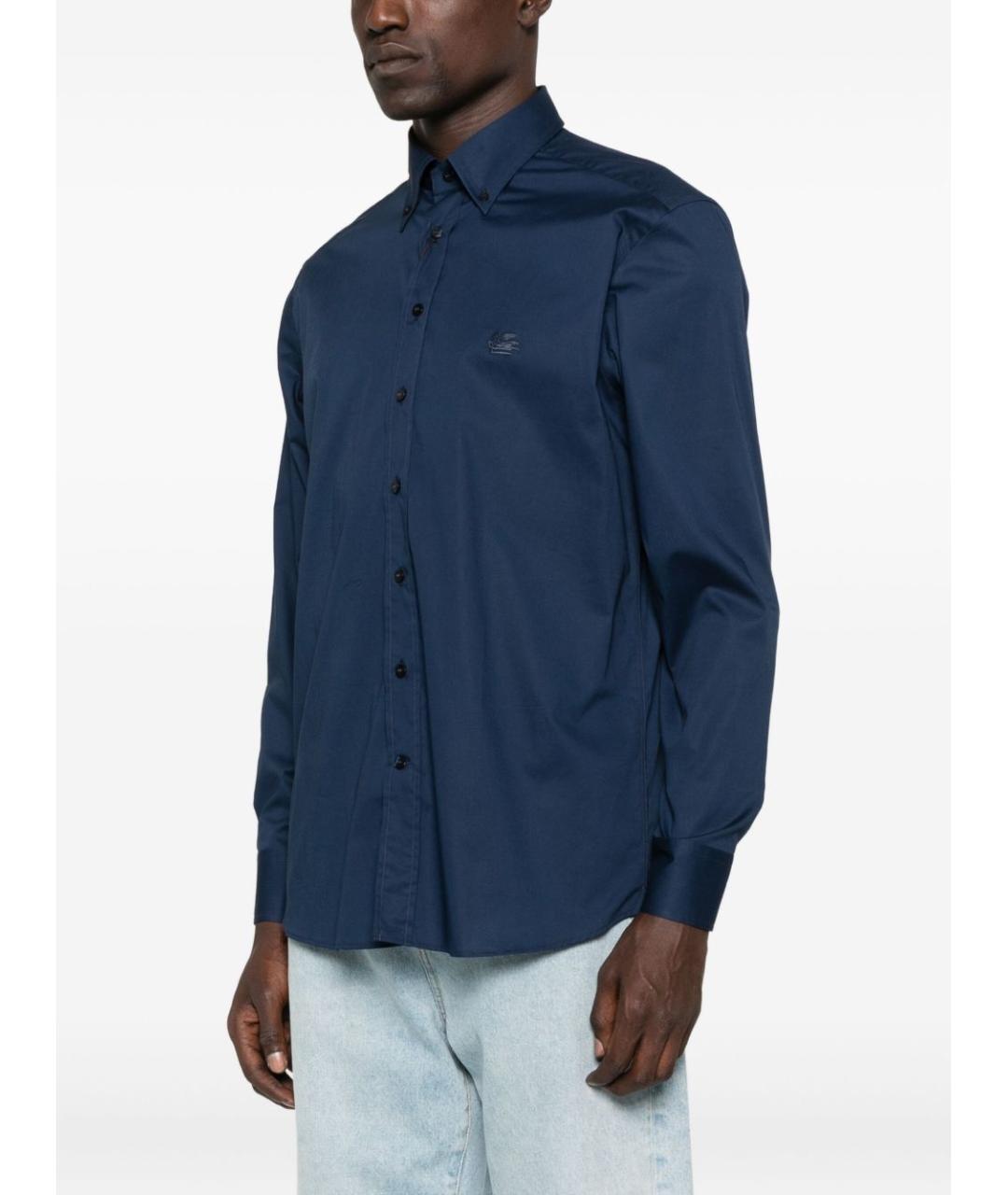 ETRO Синяя хлопковая классическая рубашка, фото 5