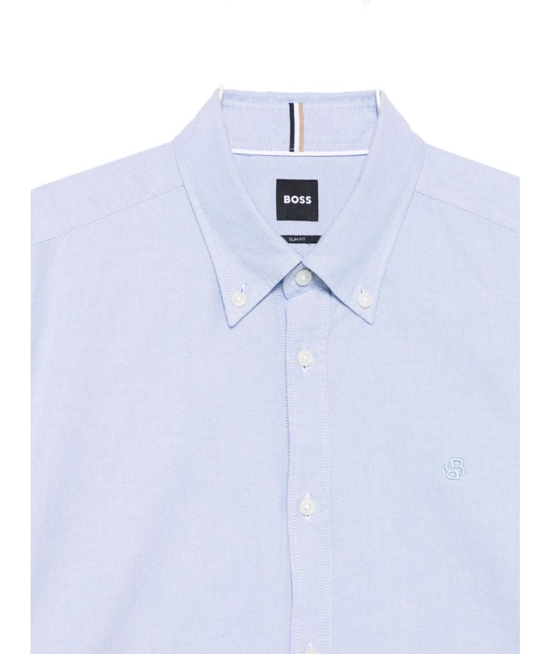 HUGO BOSS Голубая хлопковая классическая рубашка, фото 3