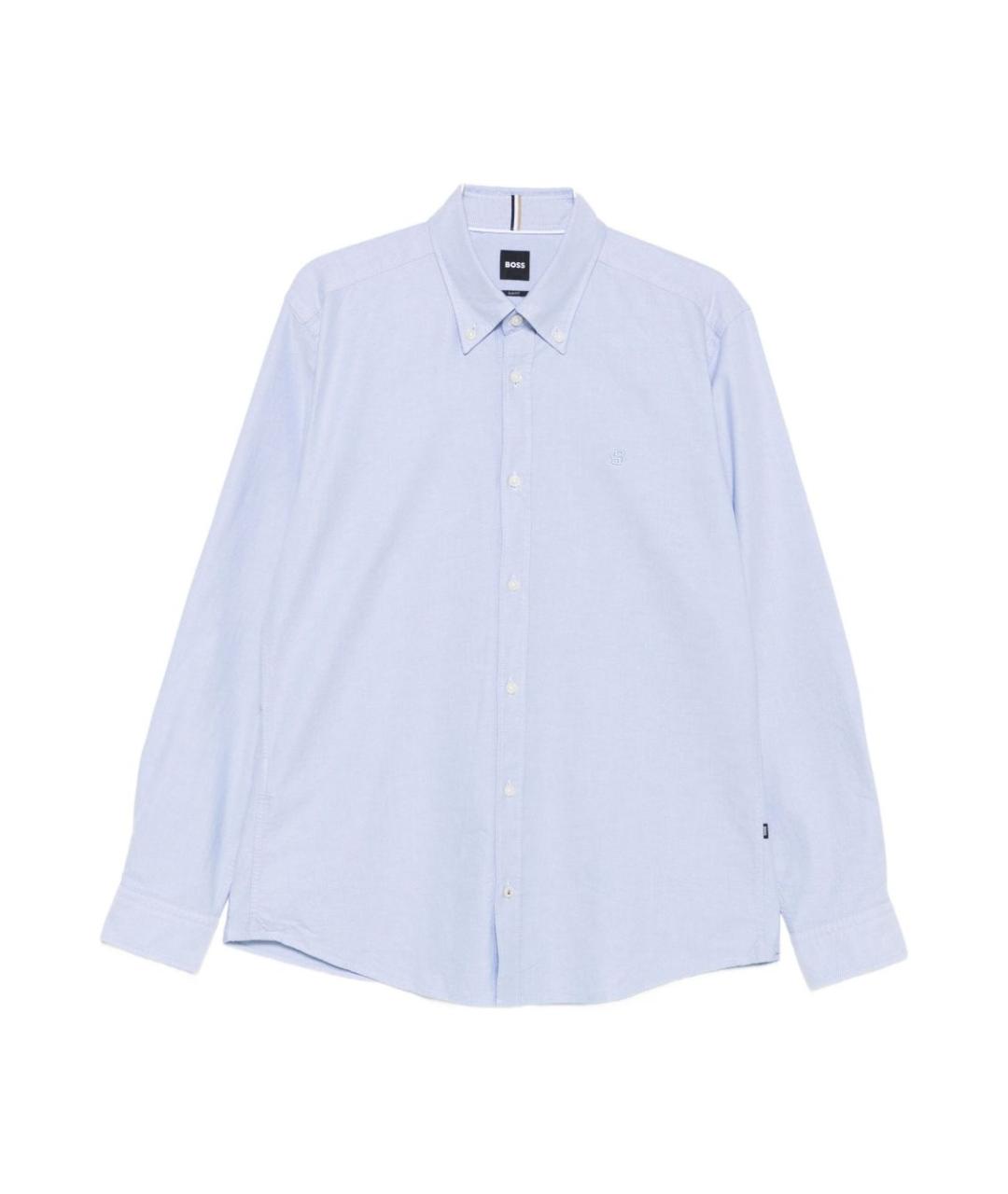 HUGO BOSS Голубая хлопковая классическая рубашка, фото 1