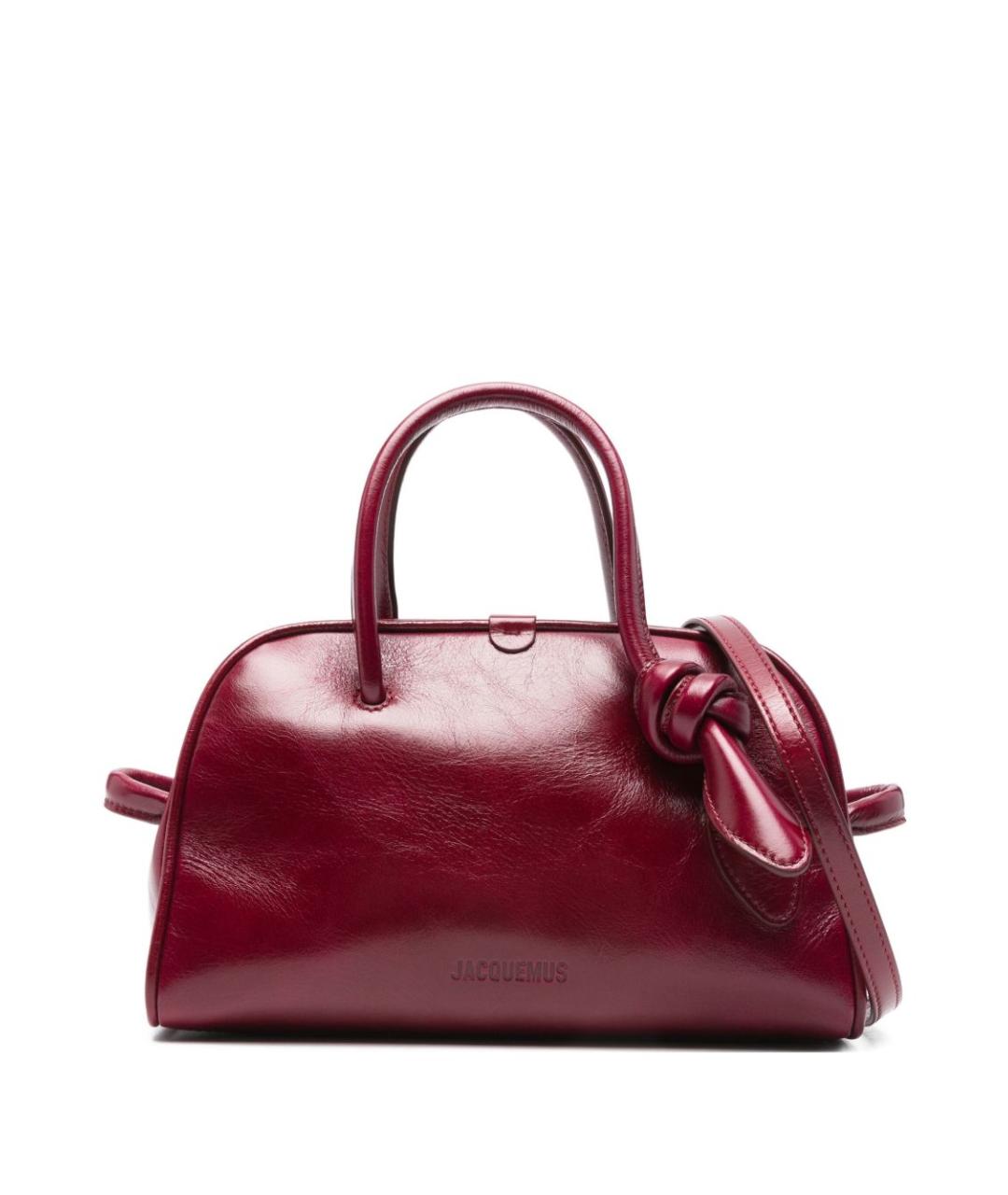 JACQUEMUS Бордовая кожаная сумка тоут, фото 1