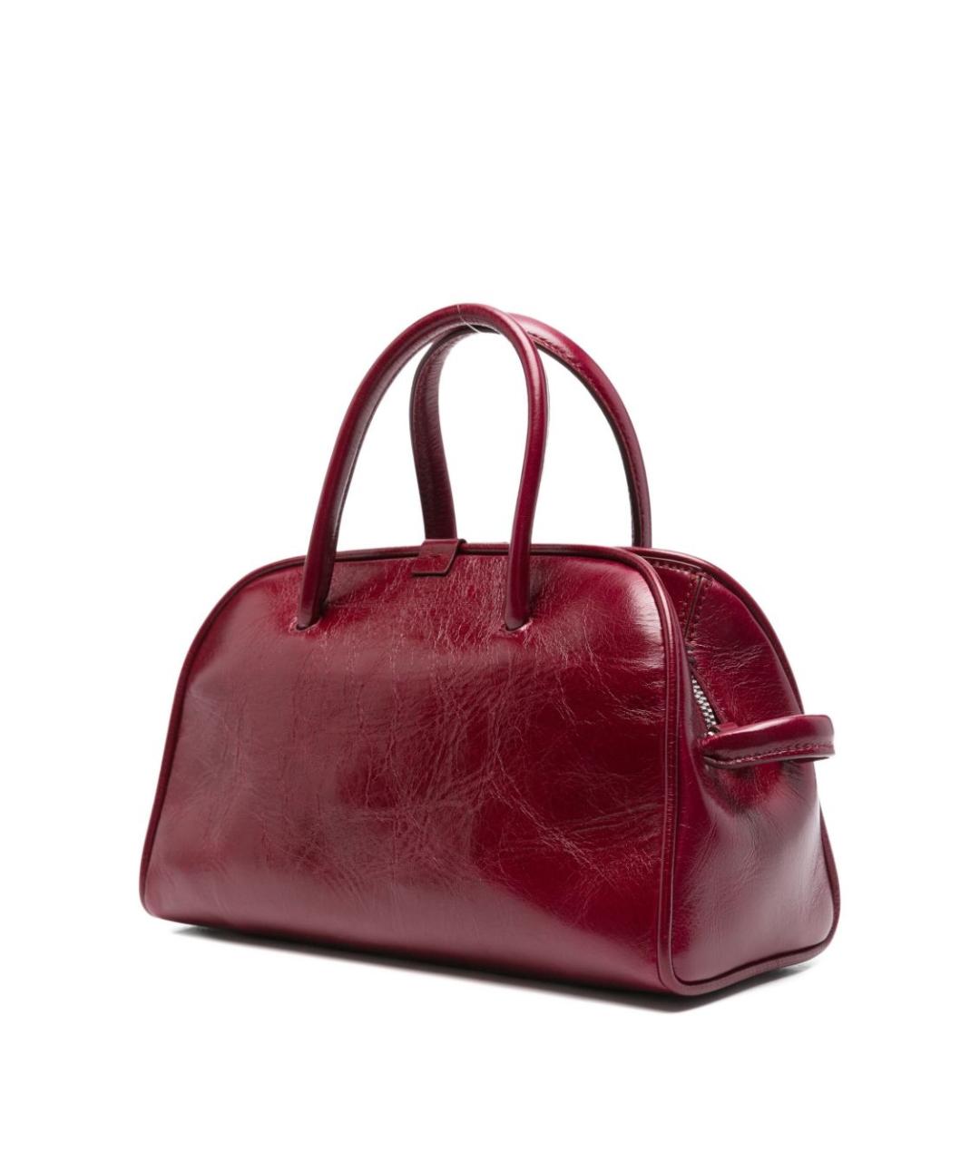 JACQUEMUS Бордовая кожаная сумка тоут, фото 4