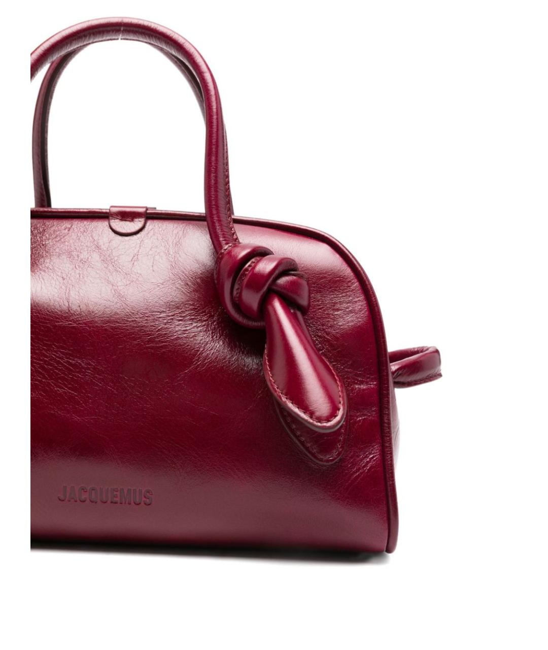 JACQUEMUS Бордовая кожаная сумка тоут, фото 5