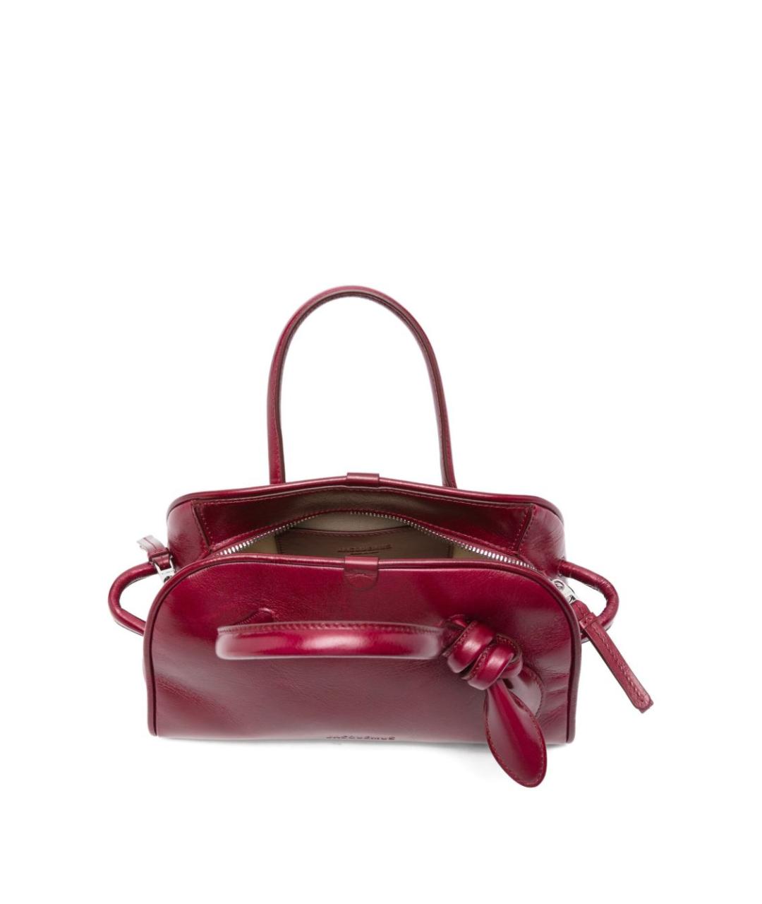 JACQUEMUS Бордовая кожаная сумка тоут, фото 3