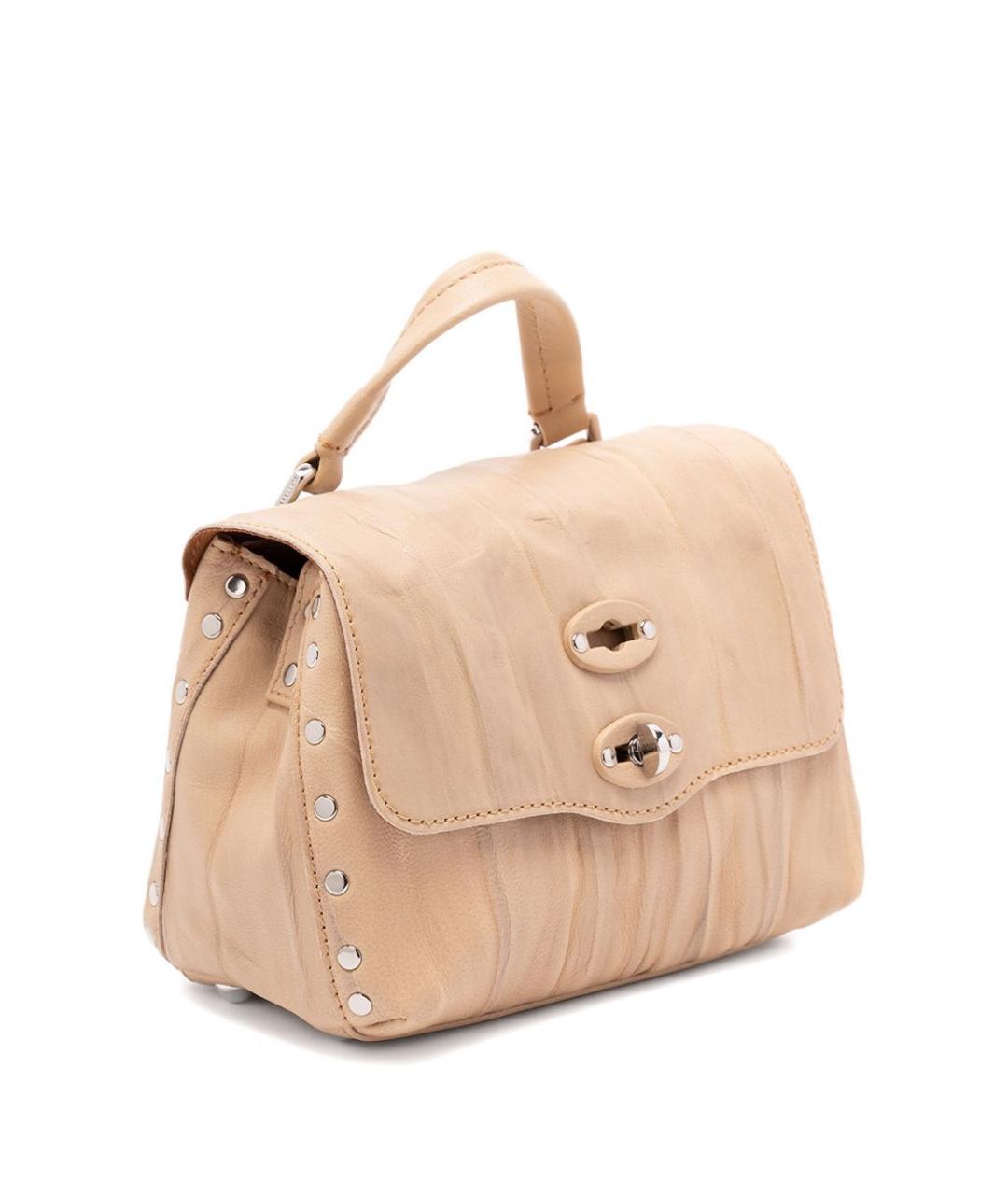 ZANELLATO Бежевая кожаная сумка с короткими ручками, фото 4