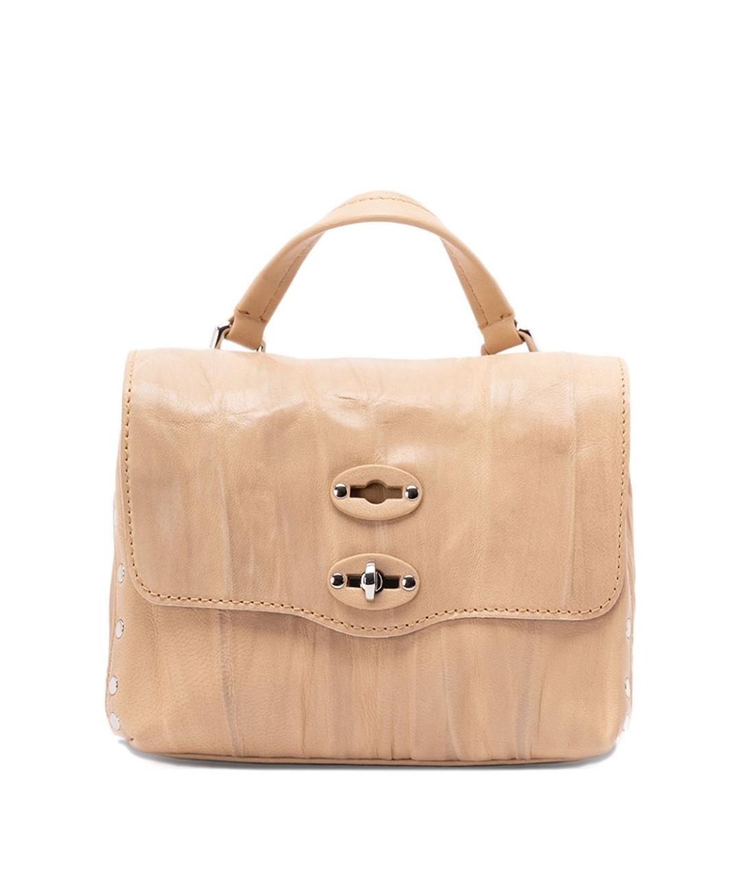 ZANELLATO Бежевая кожаная сумка с короткими ручками, фото 1